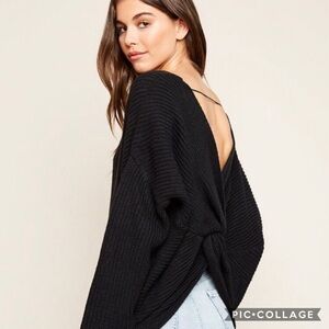 SALE!  Black Sweater w/low Crossed back